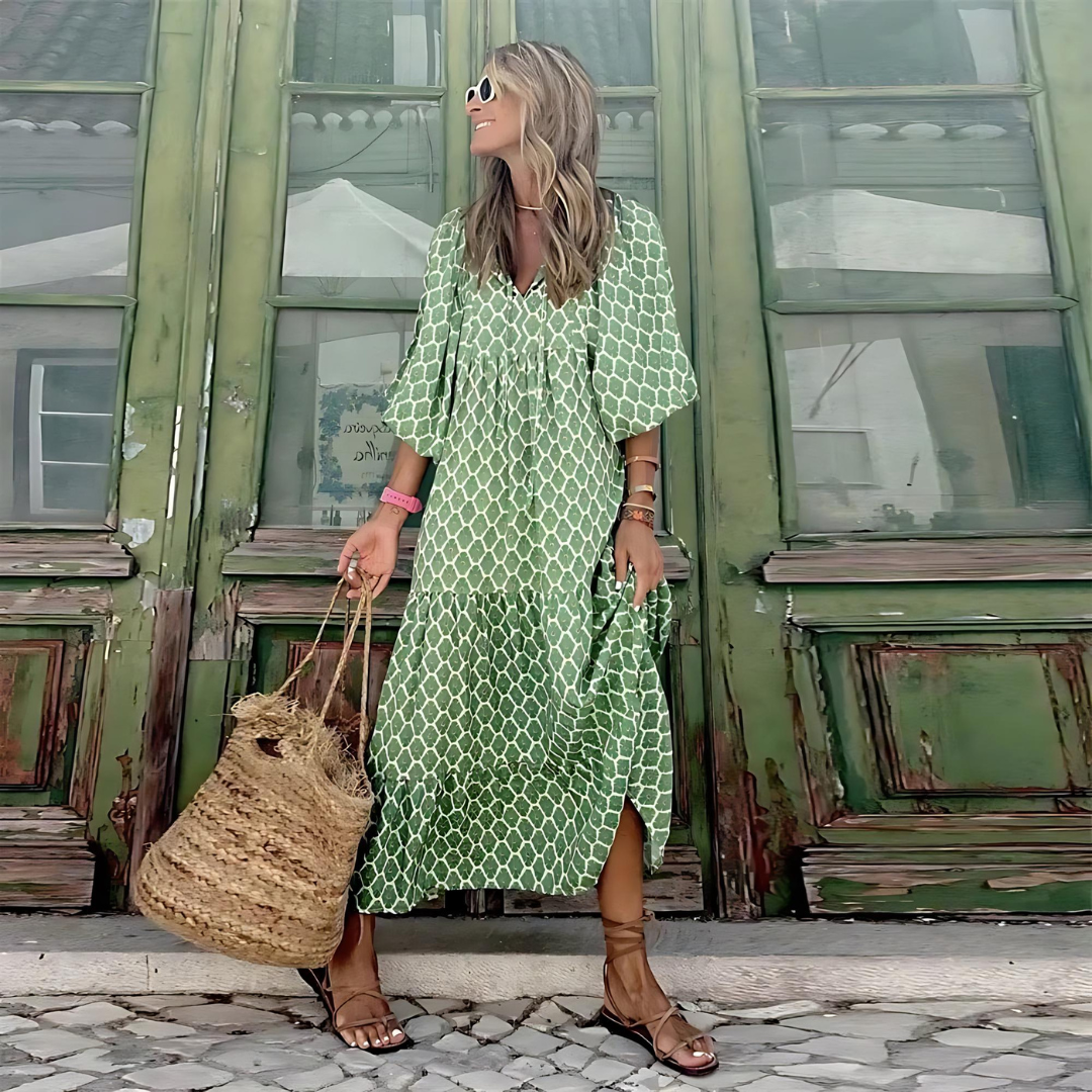 Breezy Geometric Spring Chic Dress