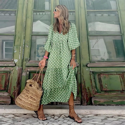 Breezy Geometric Spring Chic Dress